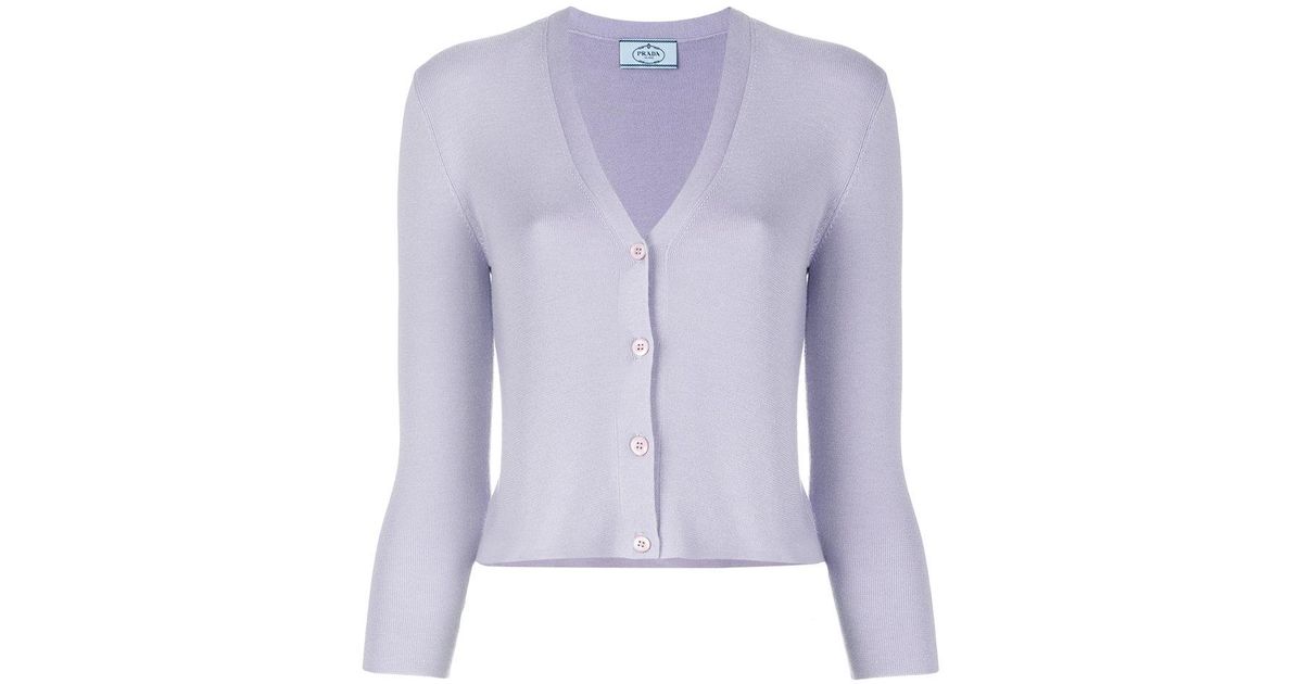 purple v neck cardigan