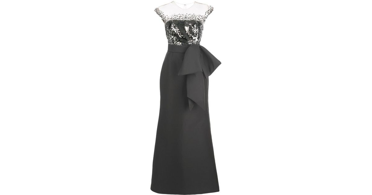 Sachin & Babi Synthetic Elisa Sequin-bodice Gown in Grey (Gray) - Lyst