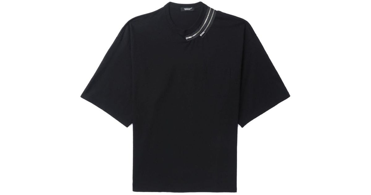 Undercover Zip-detail Cotton T-shirt in Black for Men | Lyst