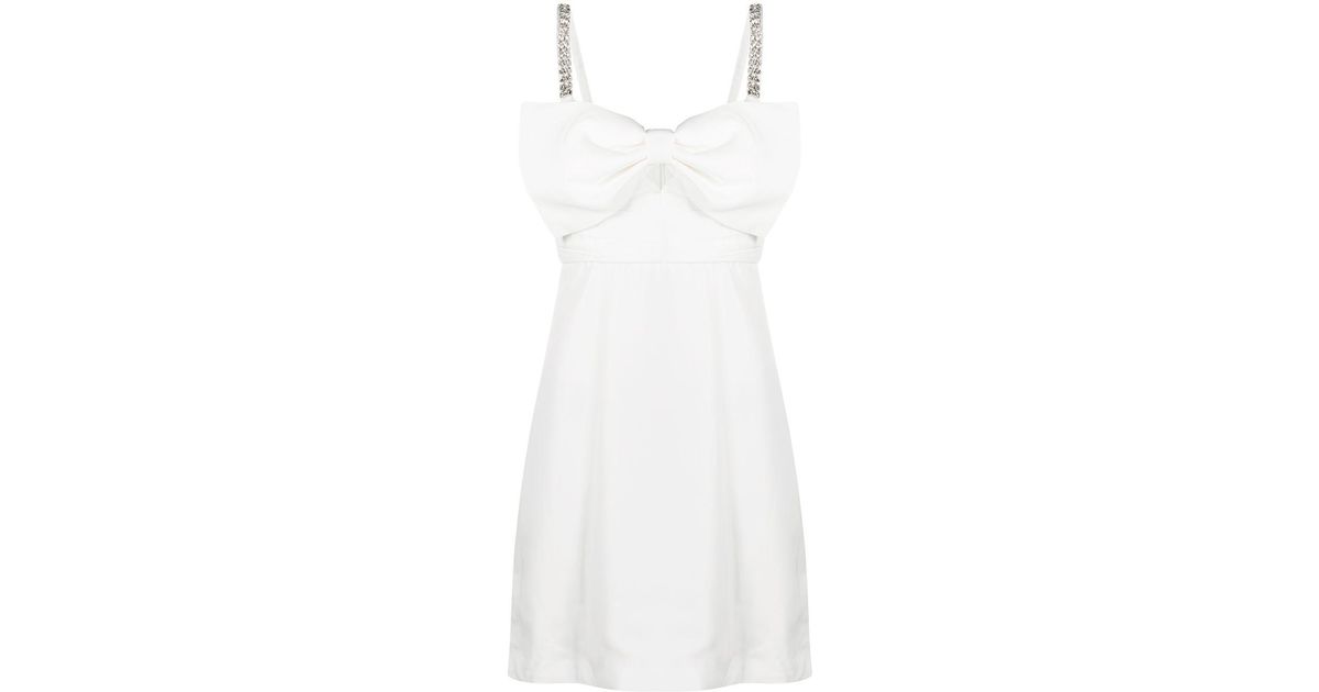 self portrait taffeta bow mini dress