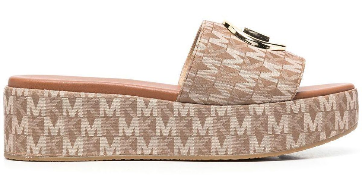 michael michael kors sadler embroidered logo sandals