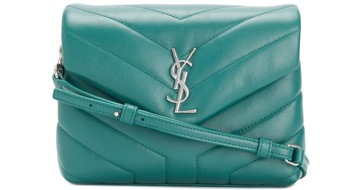 Saint Laurent Leather Toy Loulou Strap Bag in Green Lyst