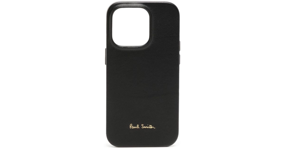 Paul Smith + Native Union Leather Magsafe Iphone 14 Pro Case in Black