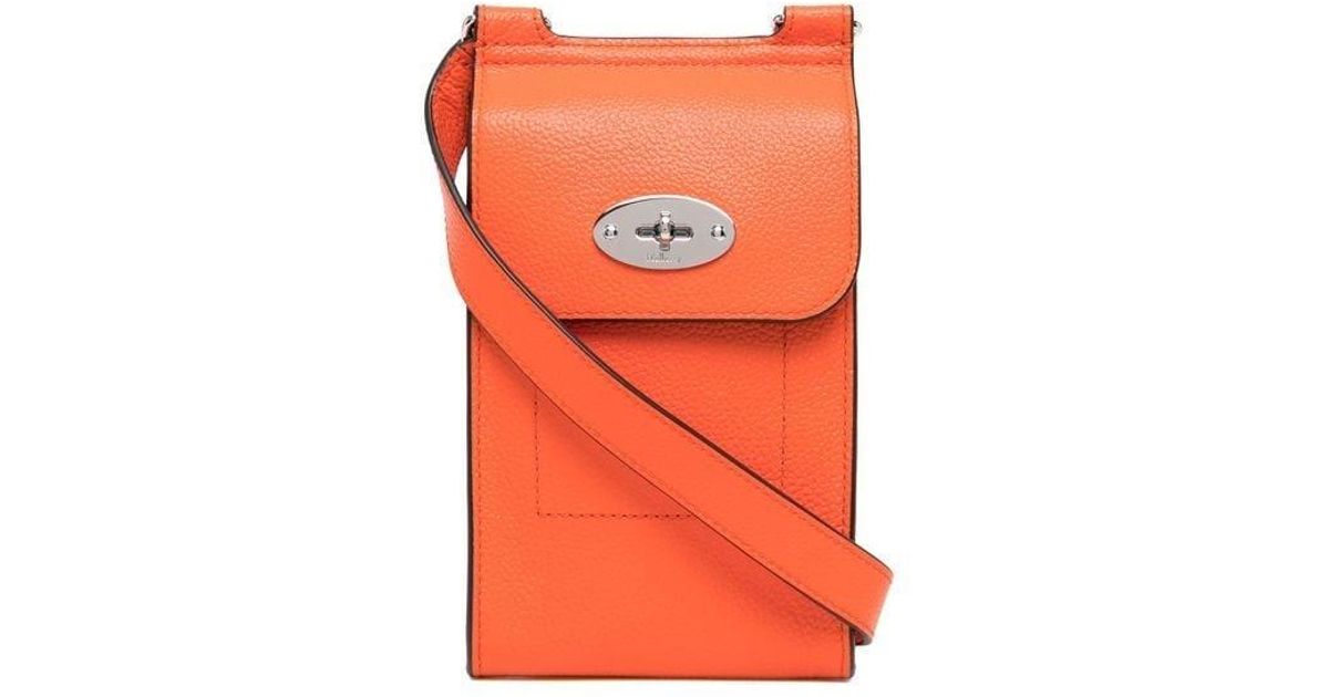 Mulberry Leather Mini Anthony Pouch Crossbody Bag in Orange | Lyst