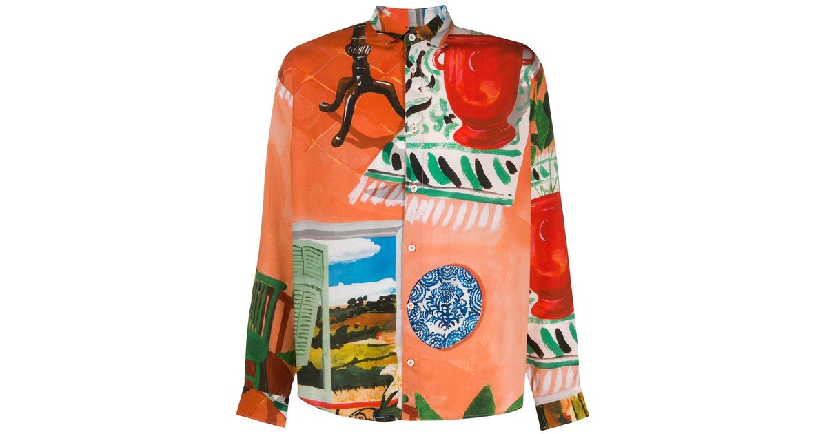 Jacquemus Matisse Print Shirt in Orange for Men | Lyst