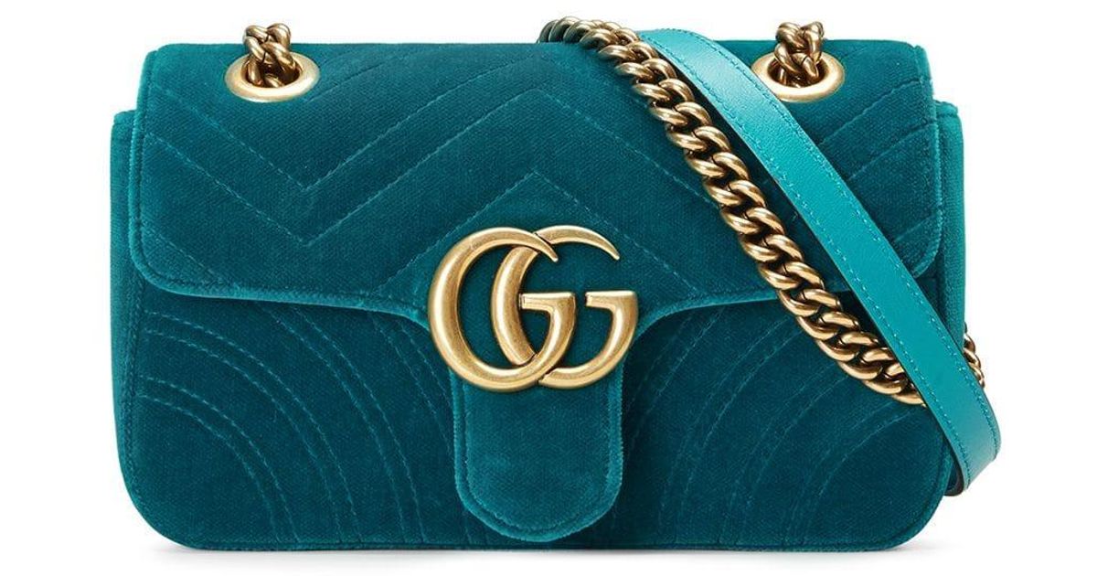 Onvervangbaar Australië Afdrukken Gucci GG Marmont Velvet Mini Bag in het Blauw | Lyst NL
