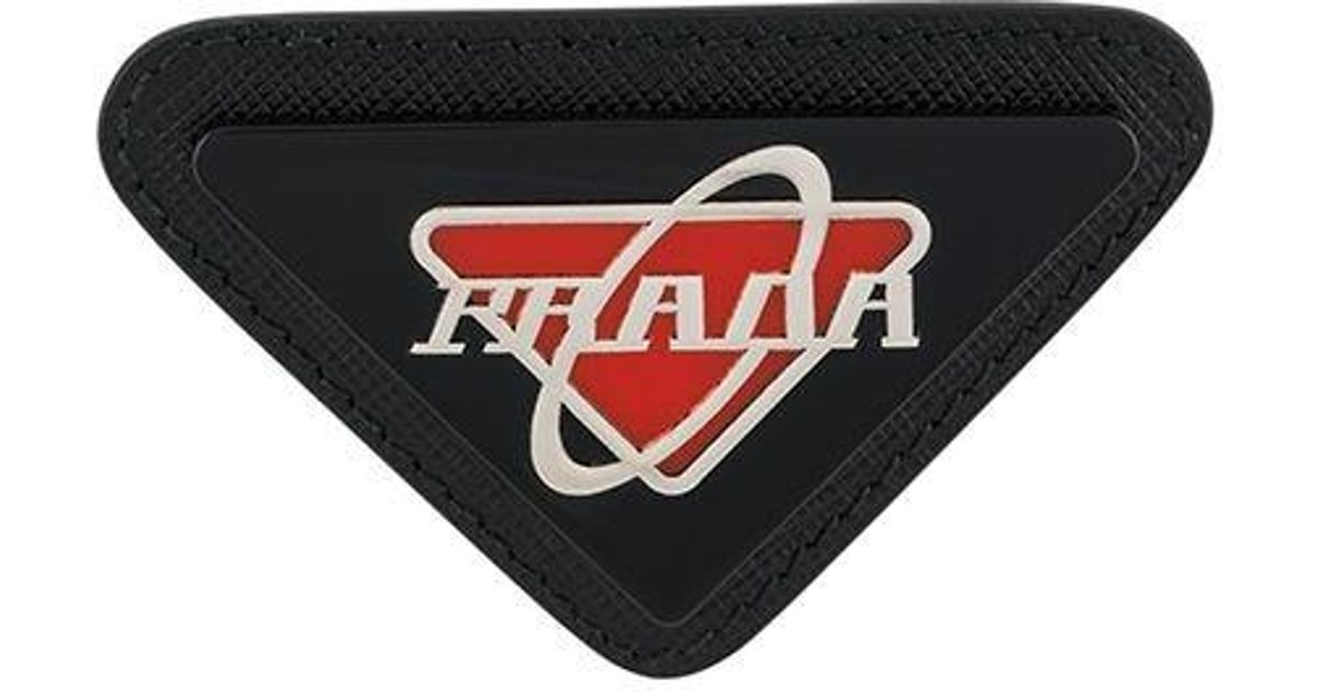 prada logo brooch