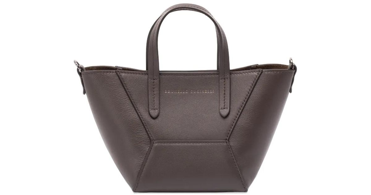 Brunello Cucinelli Bc Duo ハンドバッグ ミニ ブラウン | Lyst