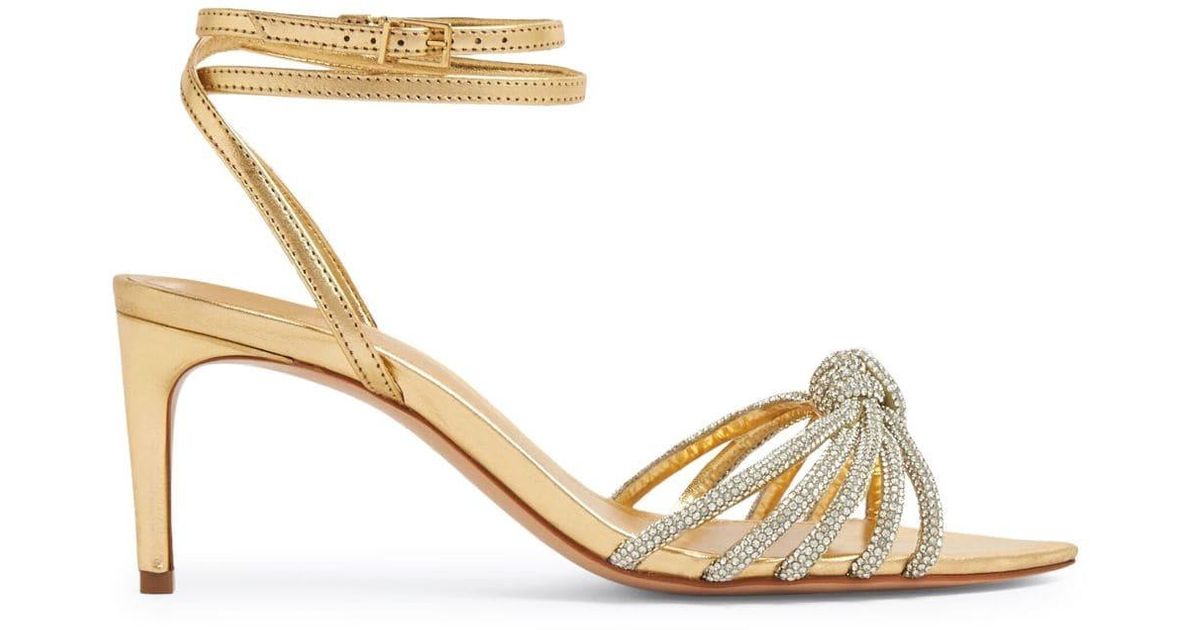 SCHUTZ SHOES Jazz Crystal-embellished Sandals in Metallic | Lyst