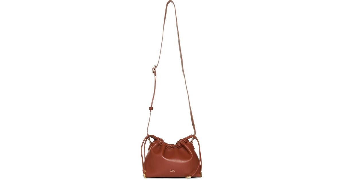 A.P.C. Drawstring Ninon Mini Shoulder Bag in Red | Lyst