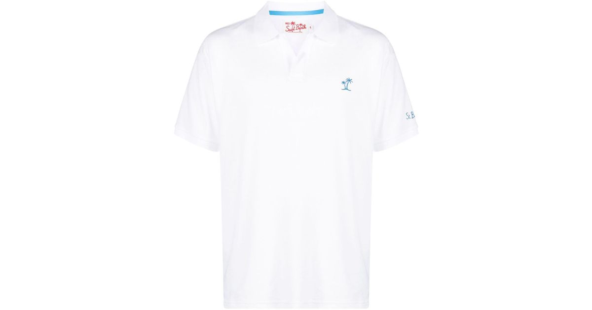 Mc2 Saint Barth Logo-embroidered Polo Shirt in White for Men | Lyst