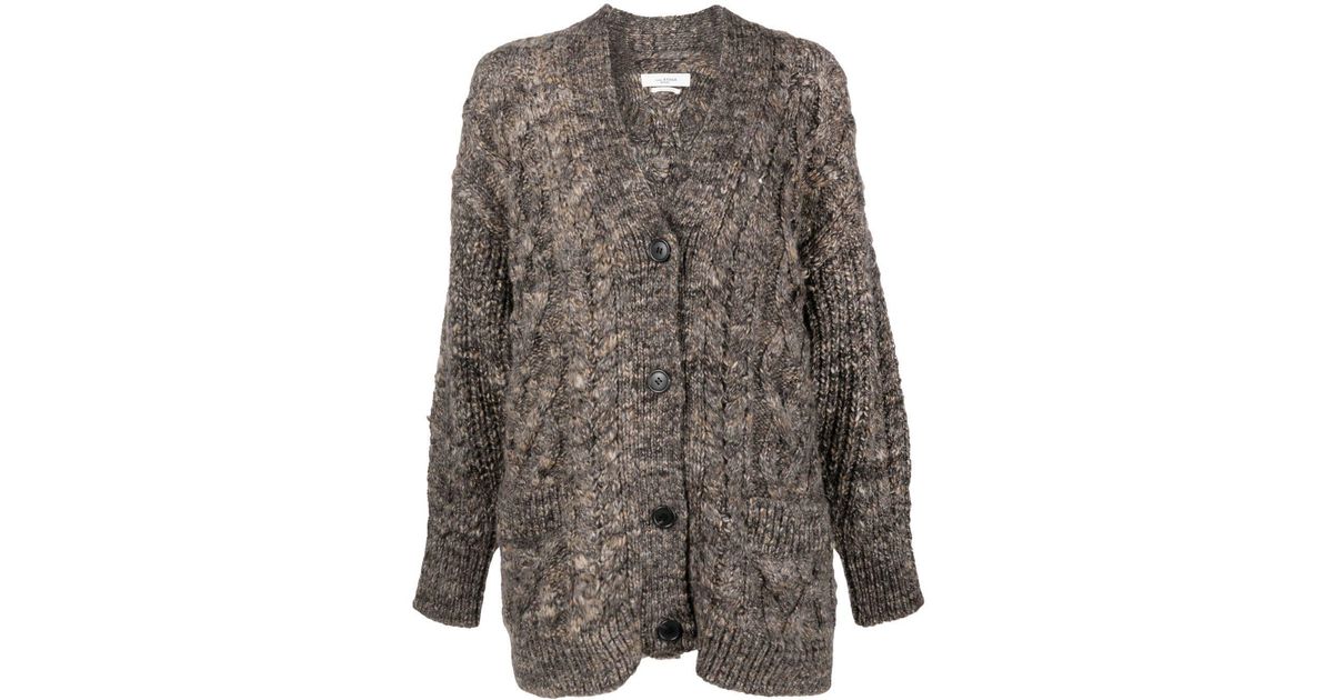 Étoile Isabel Marant Chunky-knit Oversize Cardigan in Gray | Lyst