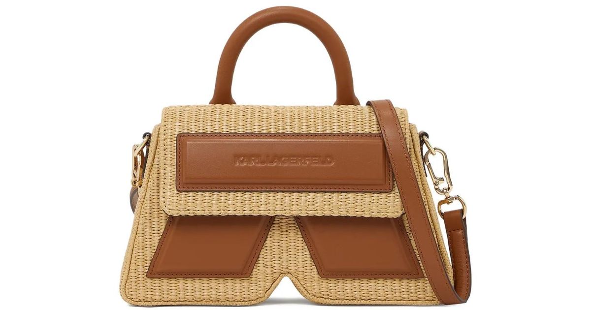 K Rafia KARL LAGERFELD Ikon/K Raffia Cross Body Bag in Brown | Lyst