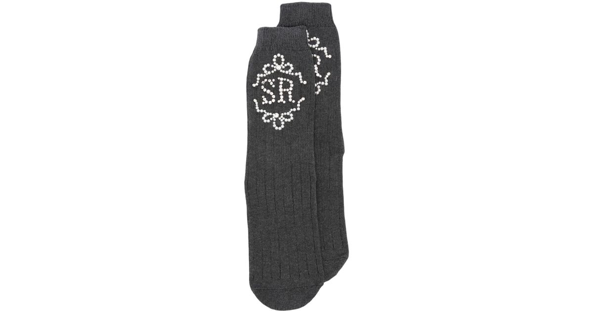 Simone Rocha Monogram-embellished Cotton Socks