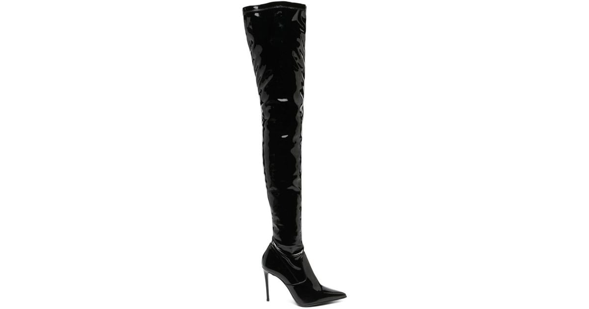 Le Silla Eva Cuissard 105mm Thigh-lenght Boots in Black | Lyst