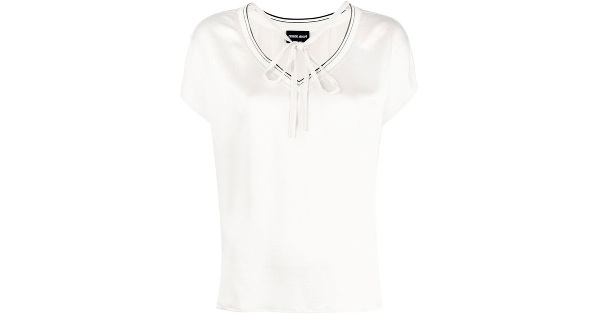 Giorgio Armani Washed-silk Shirt in White Womens Tops Giorgio Armani Tops 