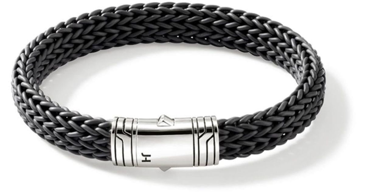 John Hardy Sterling Silver And Leather Bracelet in Metallic for