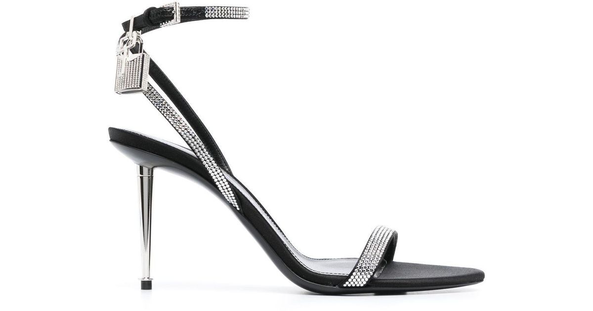 Tom Ford 105mm Crystal-embellished Sandals in Metallic | Lyst