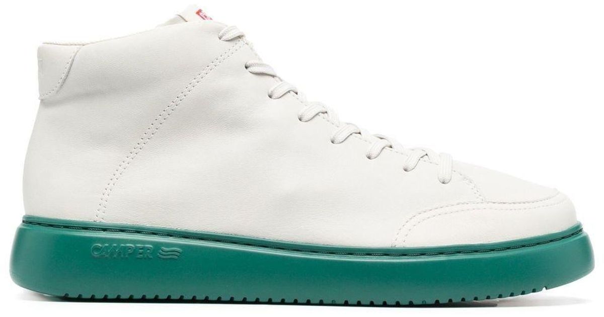 Camper Leather Runner High-top Sneakers in White (Green) for Men | Lyst