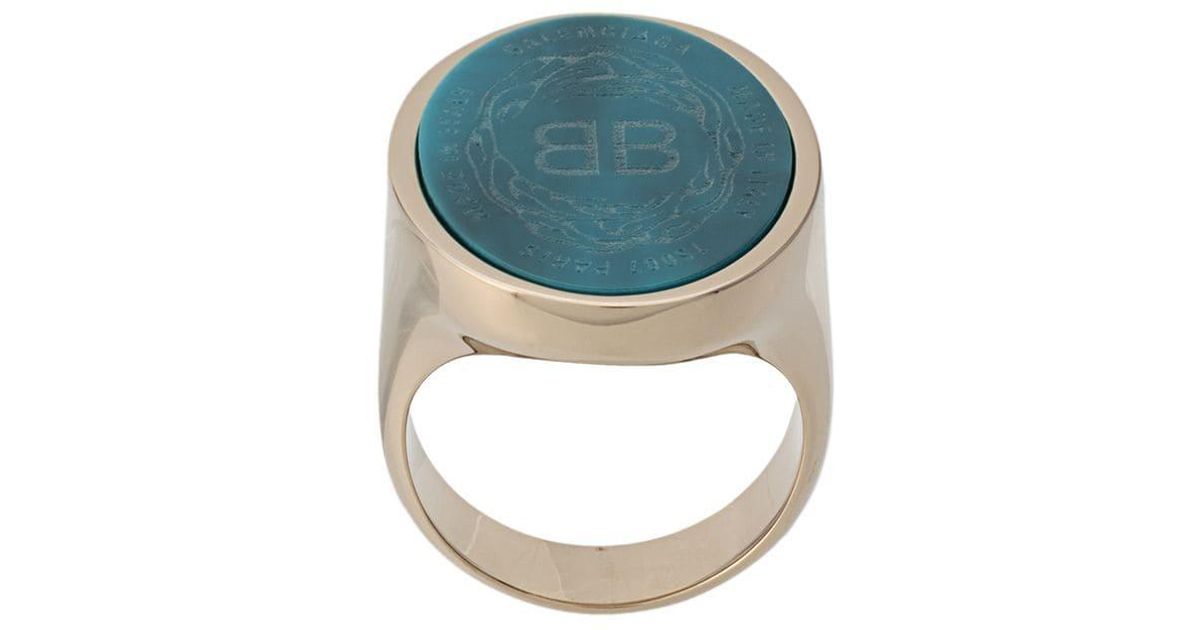 Balenciaga Oval Chevalier Ring in Silver (Metallic) - Lyst