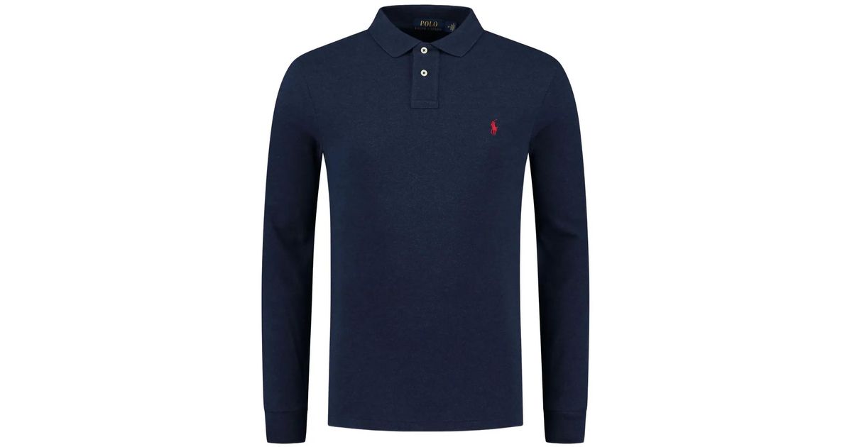 Polo Ralph Lauren Long-Sleeve Polo Shirt in Blue for Men | Lyst UK