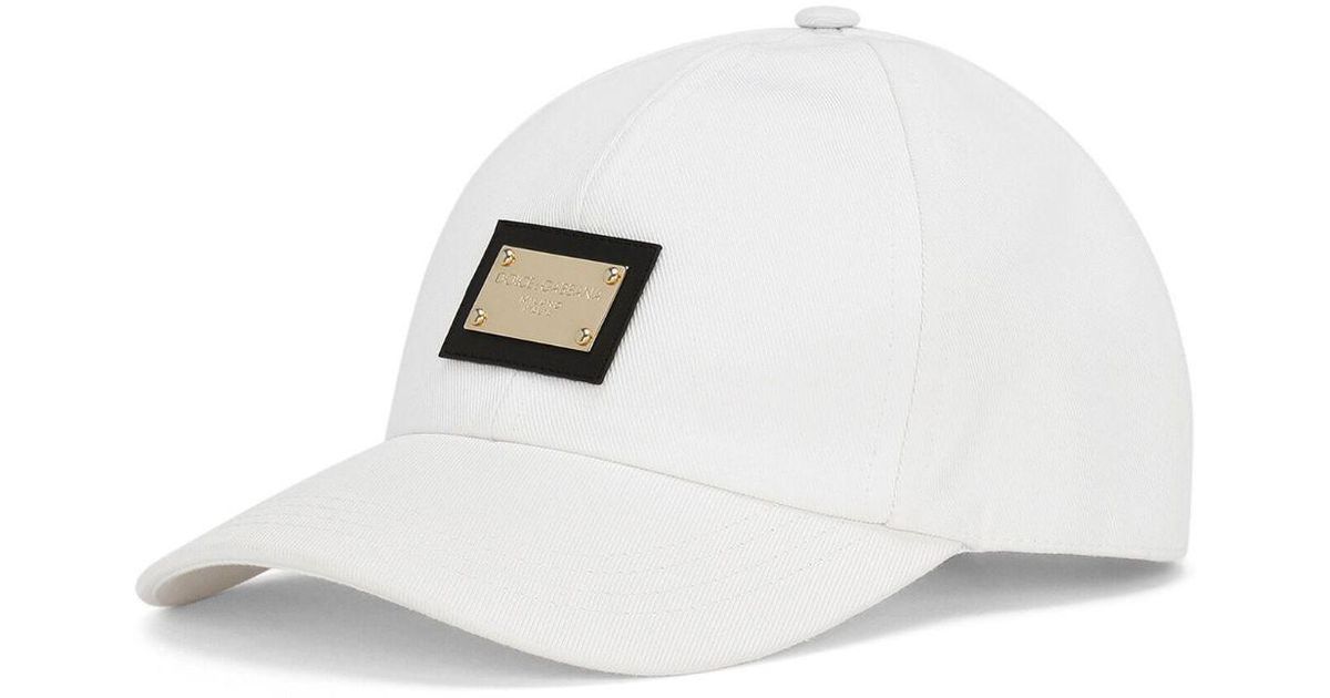 Gorra con placa del logo de Dolce & Gabbana de color Blanco | Lyst