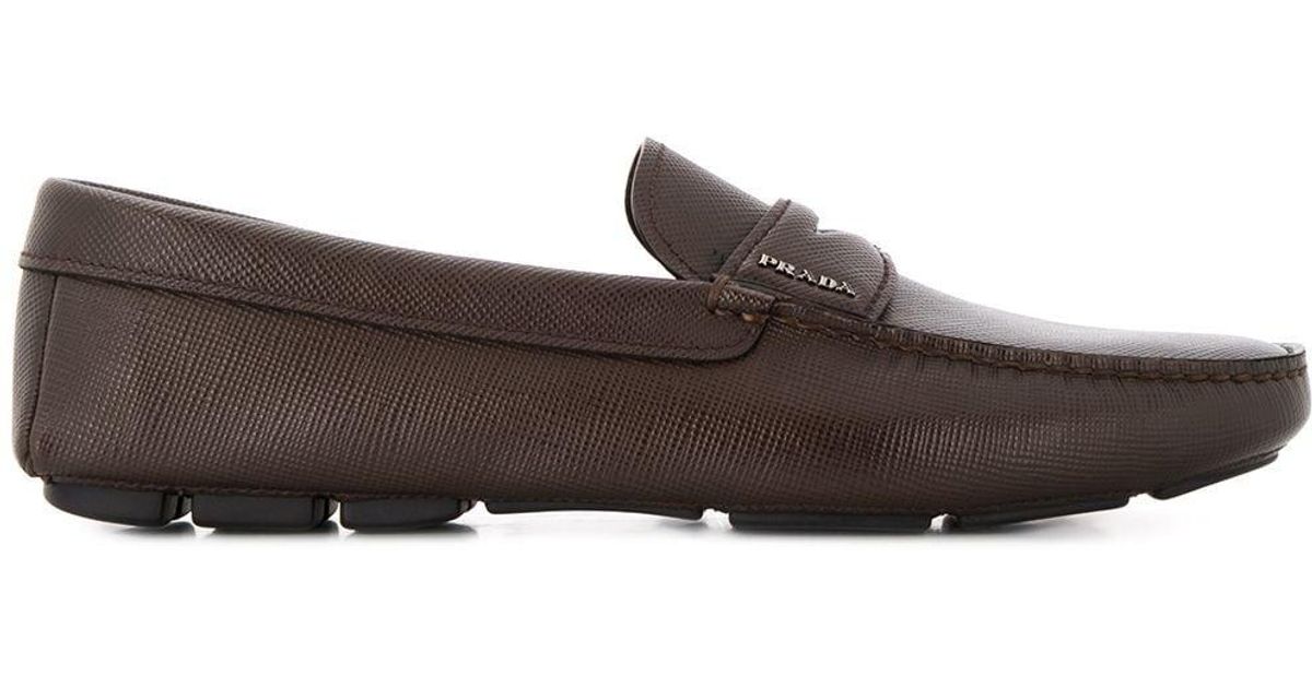 prada patent leather driving loafers