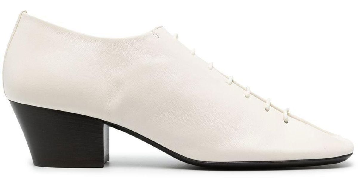 Lemaire White Lace-up Leather Derby Shoes - Women's - Calf Leather in ...