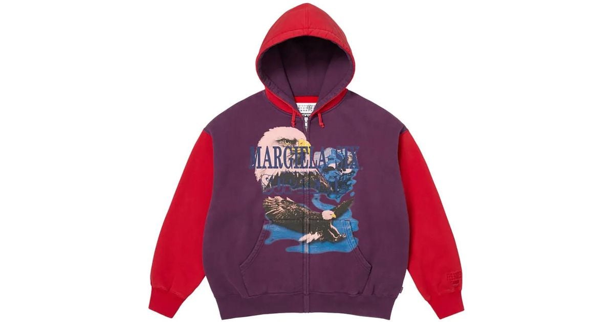 Supreme X Mm6 Maison Margiela Eagle-Motif Hoodie in Red for Men 