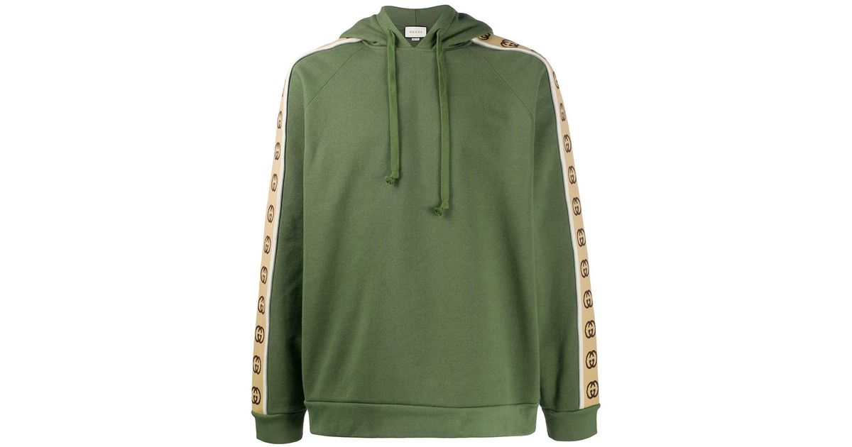Gucci Cotton Jersey Hooded Sweatshirt in Green for Men | Lyst