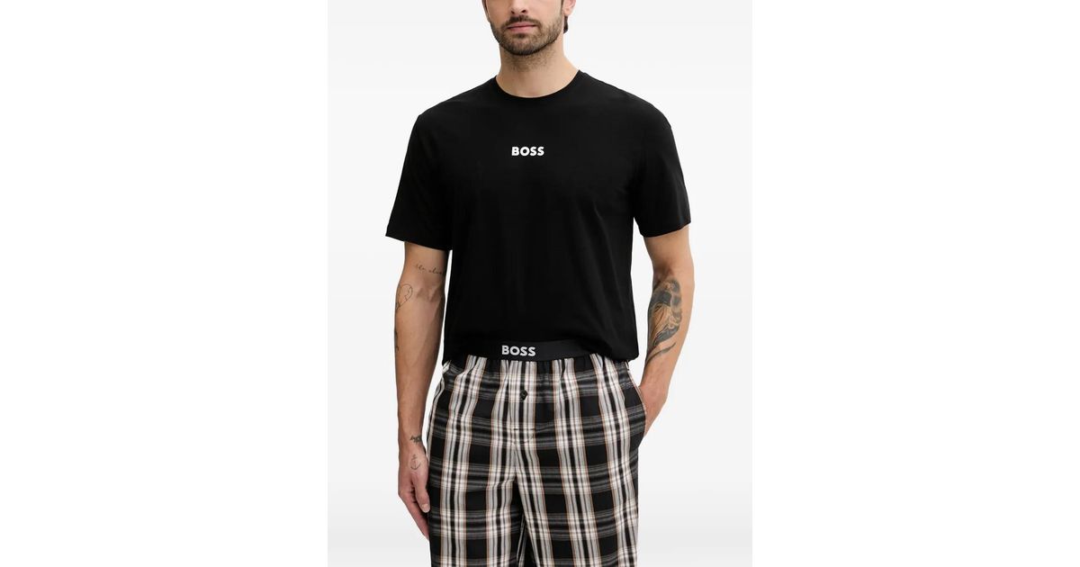 Check Boss BOSS Plaid-Check Pyjama Set in Black for Men | Lyst UK