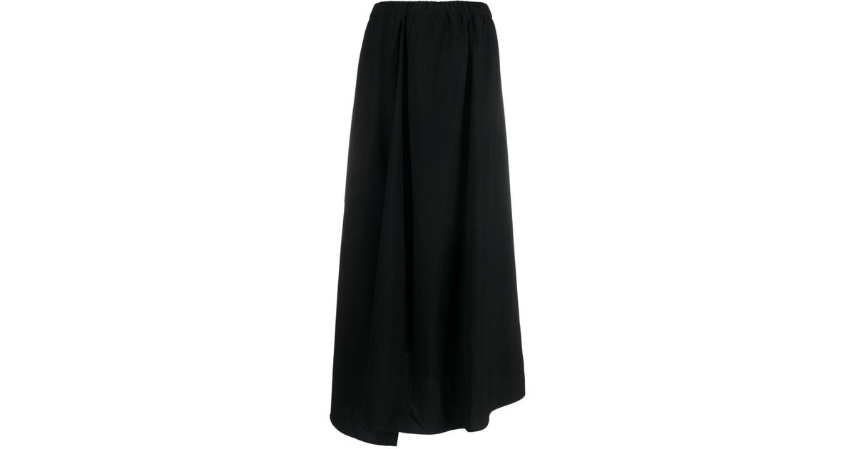 Christian Wijnants Sonam Asymmetric Midi Skirt in Black | Lyst Canada