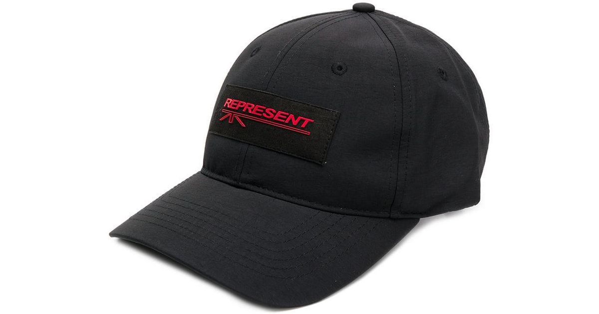 Represent Cotton Front Logo Cap in Black for Men - Lyst