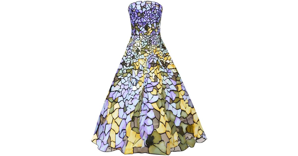 Oscar de la Renta Art Nouveau Stain Glass Gown in Blue Lyst UK