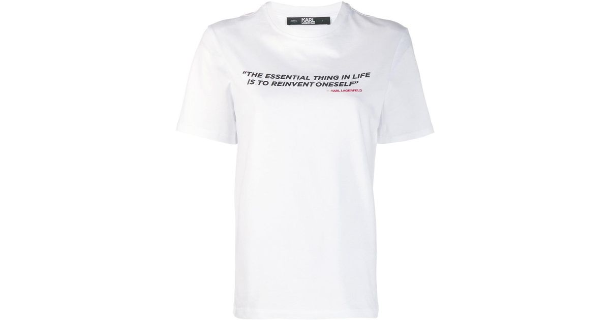 Karl Lagerfeld Cotton Legend Karlism T-shirt in White - Lyst