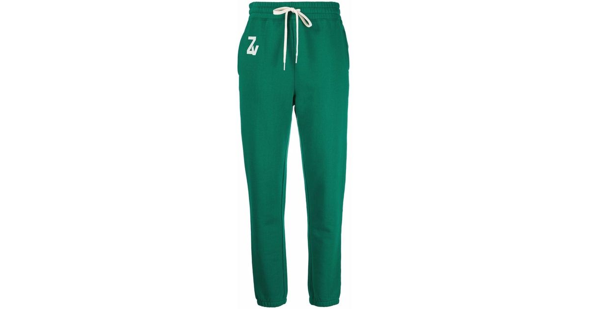Zadig & Voltaire Logoprint Cotton Track Pants in Green Lyst