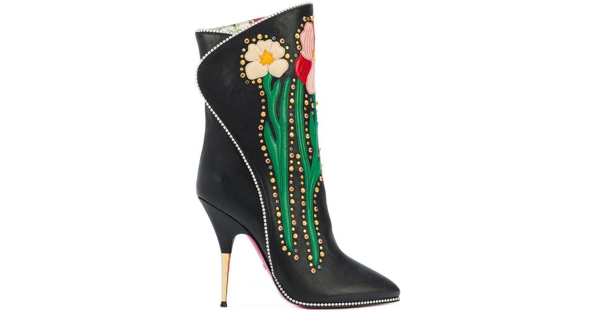 gucci flower boots
