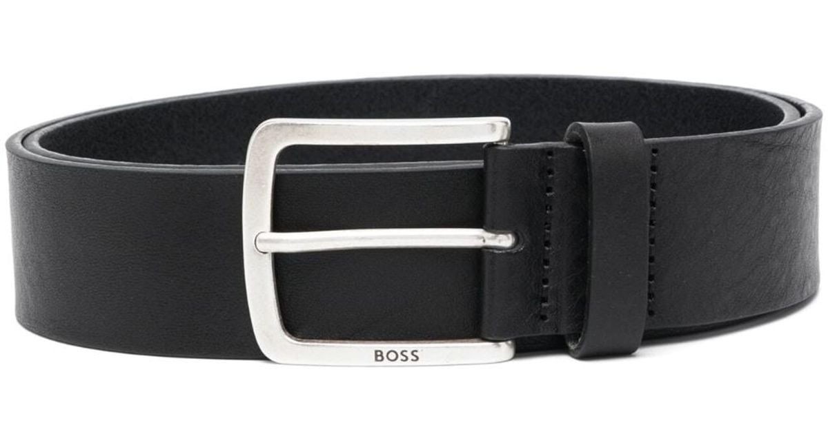 BOSS by HUGO BOSS Logo-motif Leather Belt in Black for Men | Lyst