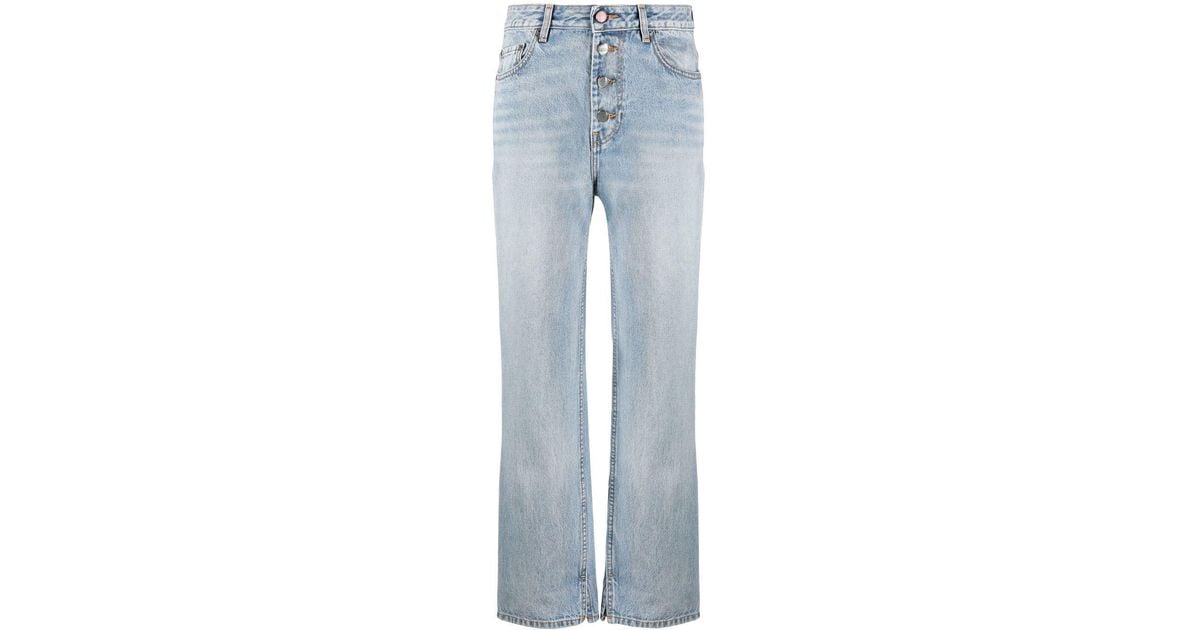 Ganni Denim Lovy Core Straight-leg Jeans in Blue | Lyst
