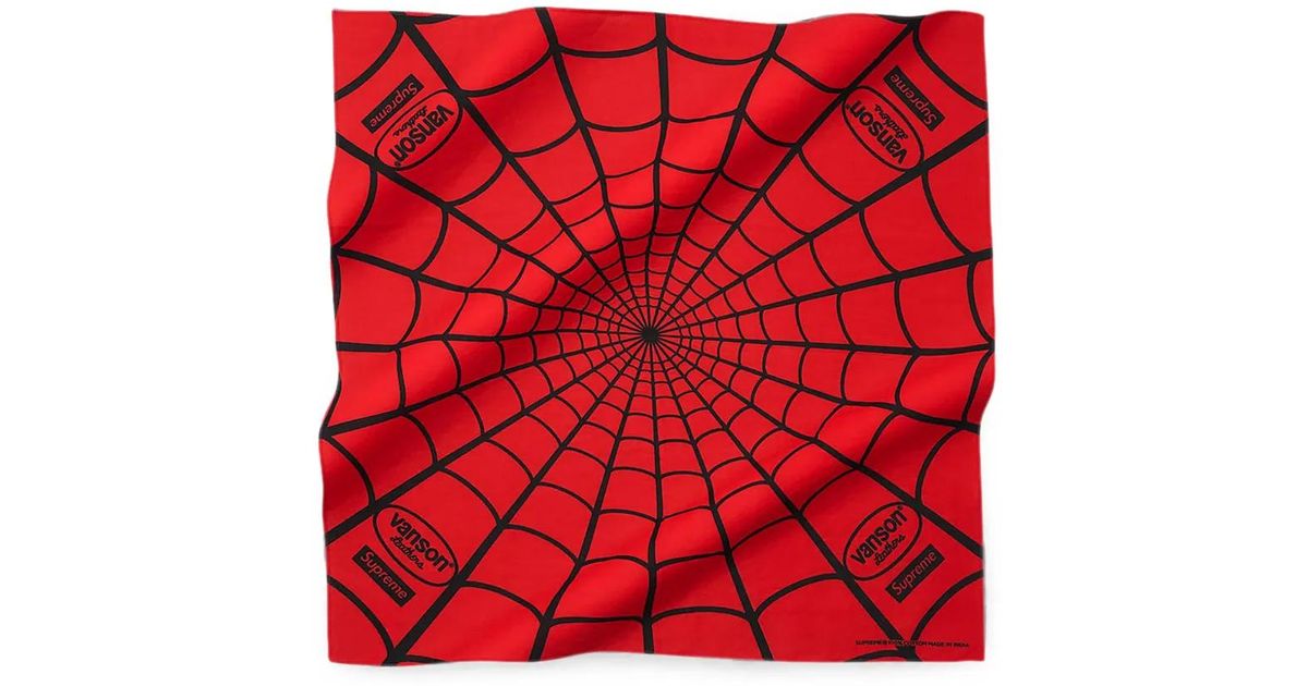 Supreme X Vanson Leathers Spider- Bandana in Red for Men | Lyst UK