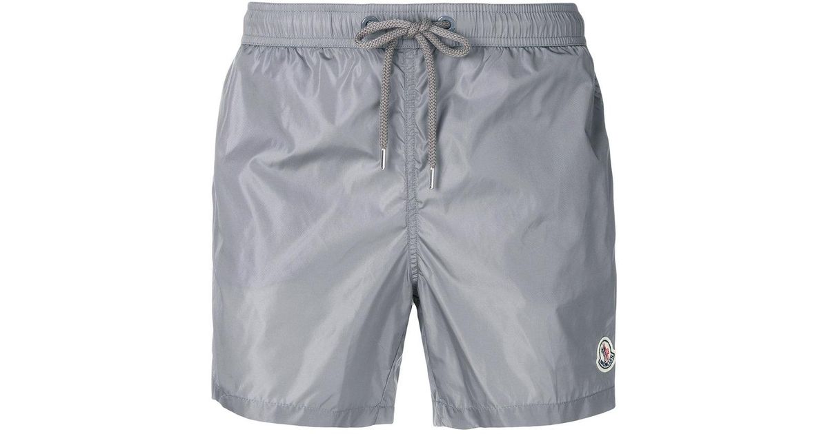 Logo Plaque Swimming Trunks in Grey 