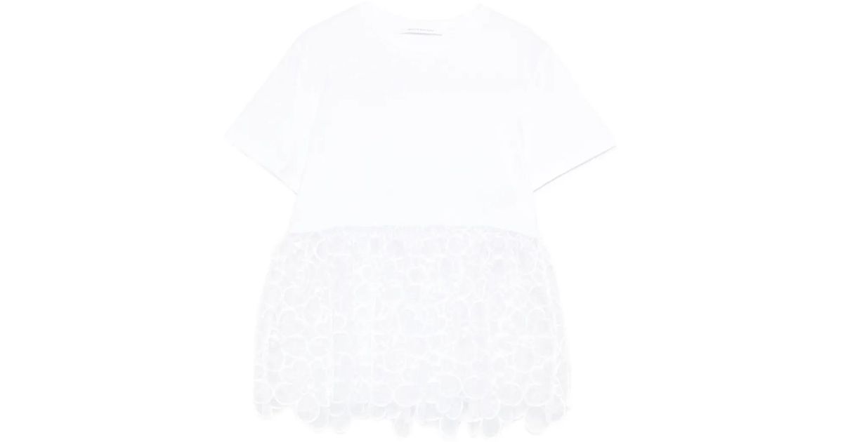 Cecilie Bahnsen Alva T-Shirt in Grey Melange Jersey