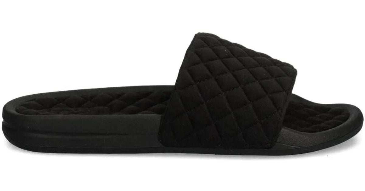 quilted slide sandals