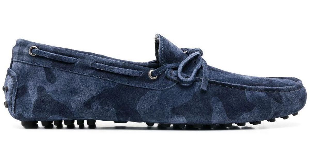 SCAROSSO Suede James Camouflage Driving Loafers in Blue for Men Lyst UK