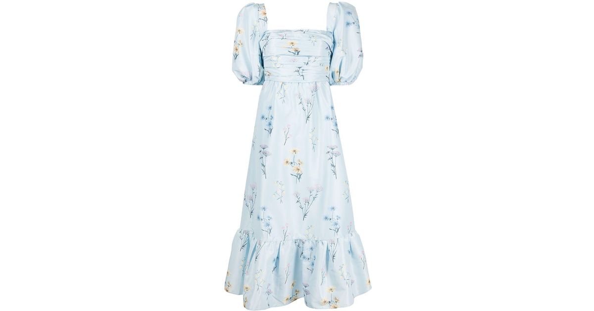 Self-Portrait beige Vintage Floral Midi Dress | Harrods UK
