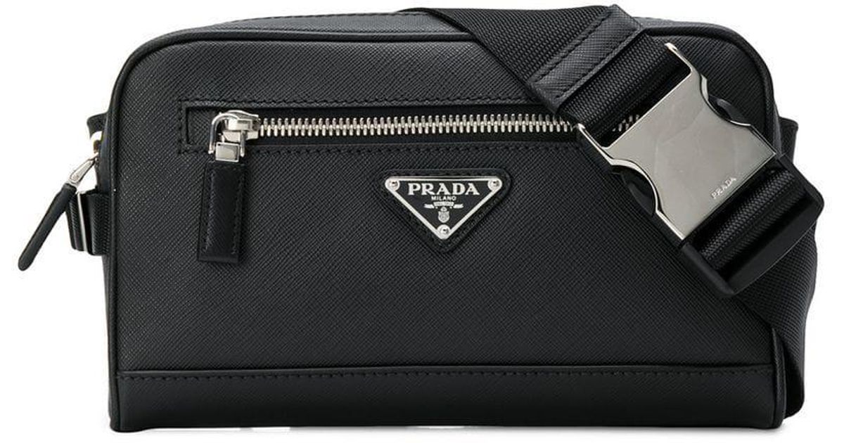 Prada Leather Classic Sling Bag in Black for Men | Lyst Canada