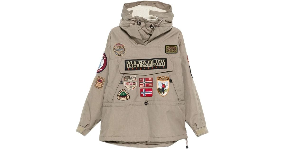 Napapijri Skidoo 1990 Hooded Jacket in Gray for Men | Lyst