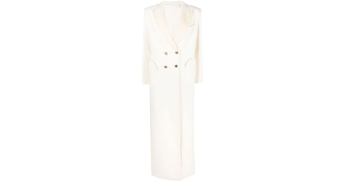 Blazé Milano Double-breasted Maxi Coat in White | Lyst