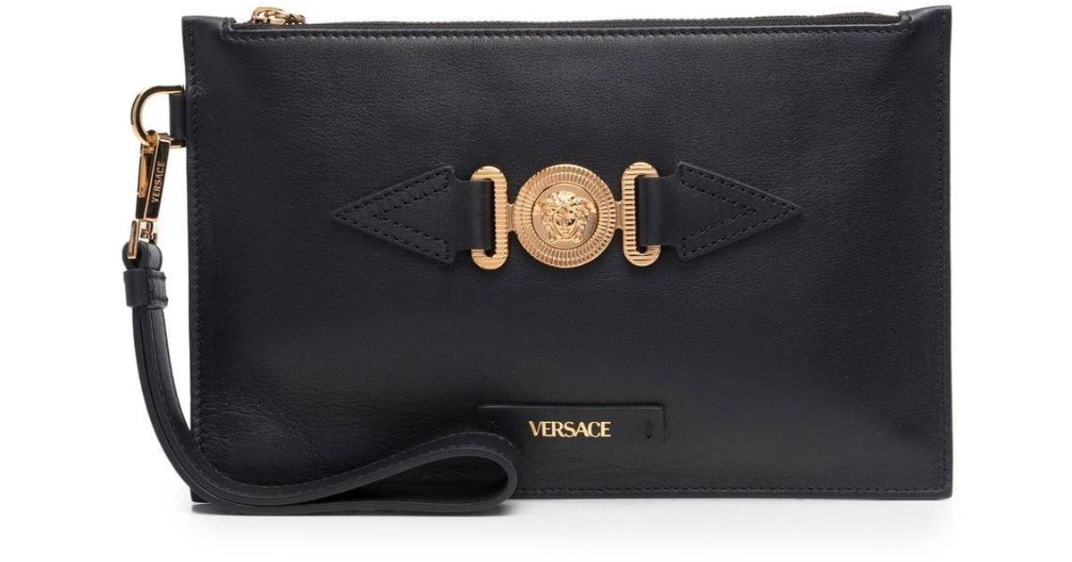 Versace Leather Medusa Biggie Small Pouch Bag in Black for Men | Lyst UK