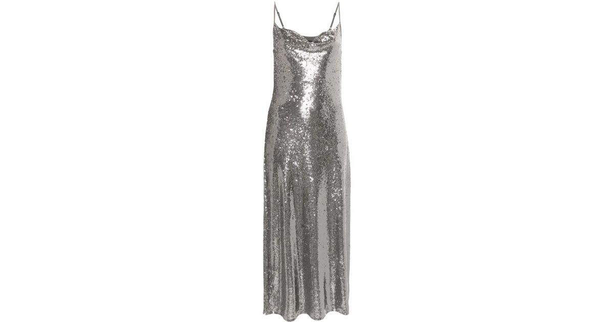 allsaints hadley sequin dress Hadley Cowl Neck Sequin Midi Slip Dress